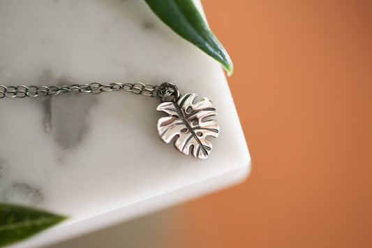Tiny Monstera Necklace #2