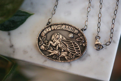 'Keep Screaming' Cicada Necklace