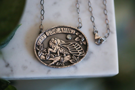 'Keep Screaming' Cicada Necklace