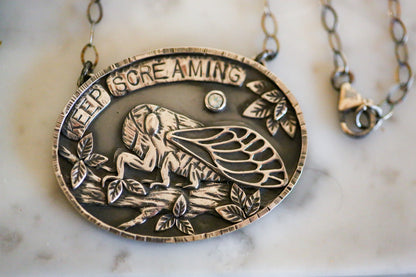 'Keep Screaming' Cicada Necklace