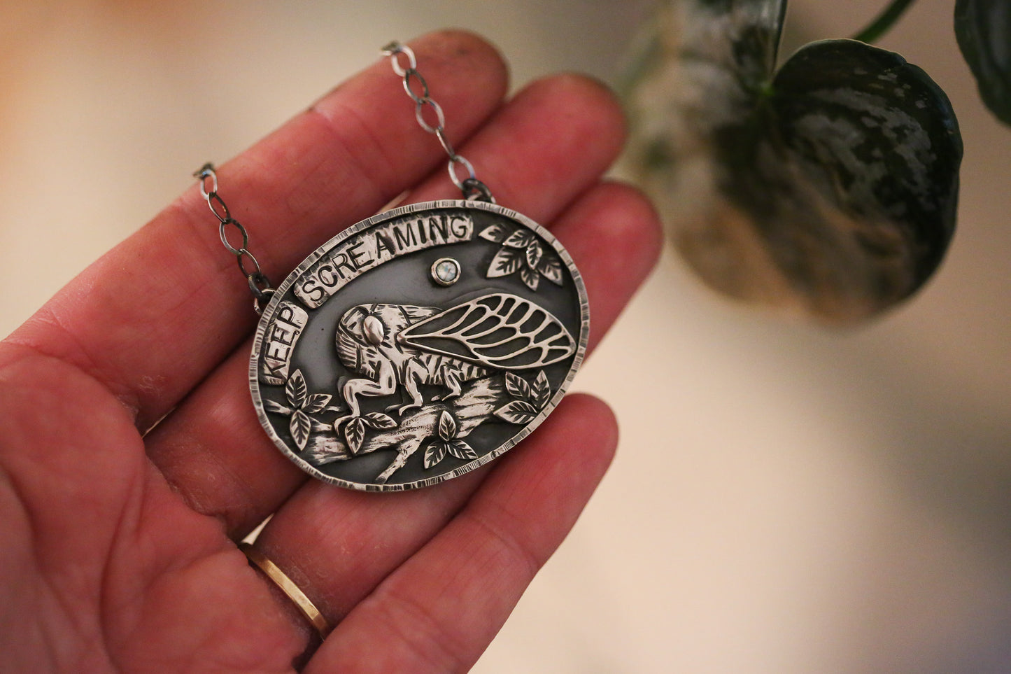 'Keep Screaming' Cicada Necklace