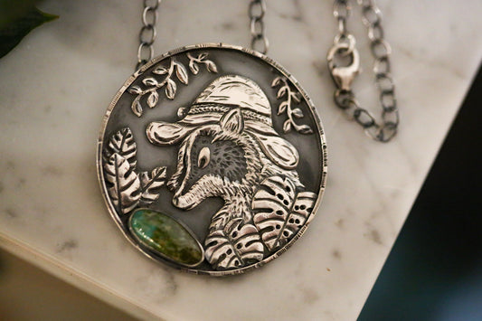 Jungle Explorer Raccoon Necklace