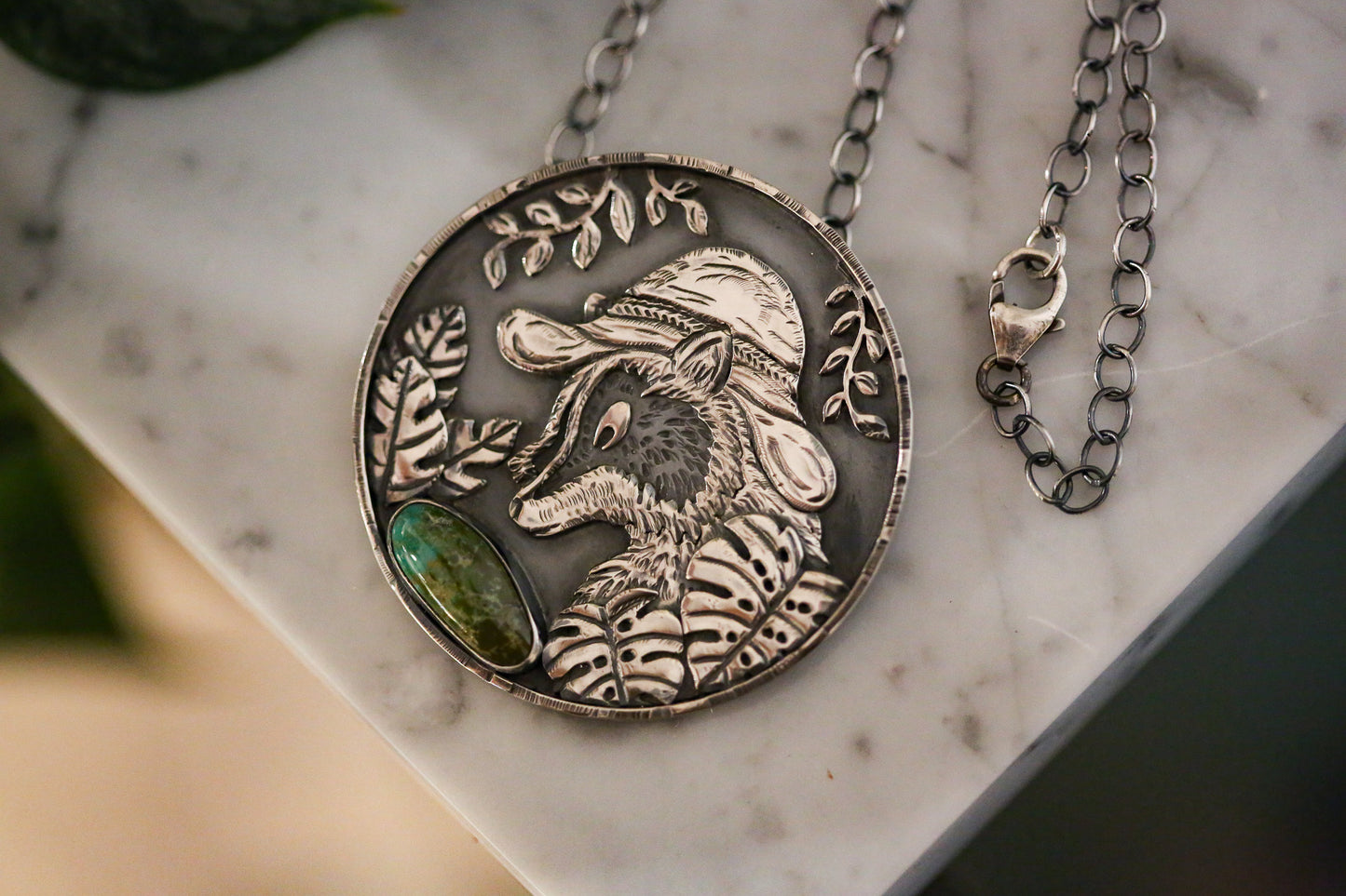 Jungle Explorer Raccoon Necklace