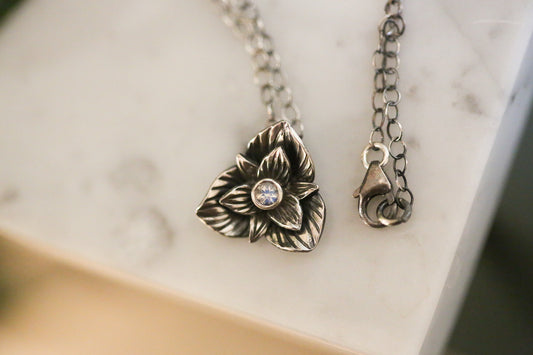 Trillium Necklace with Moonstone