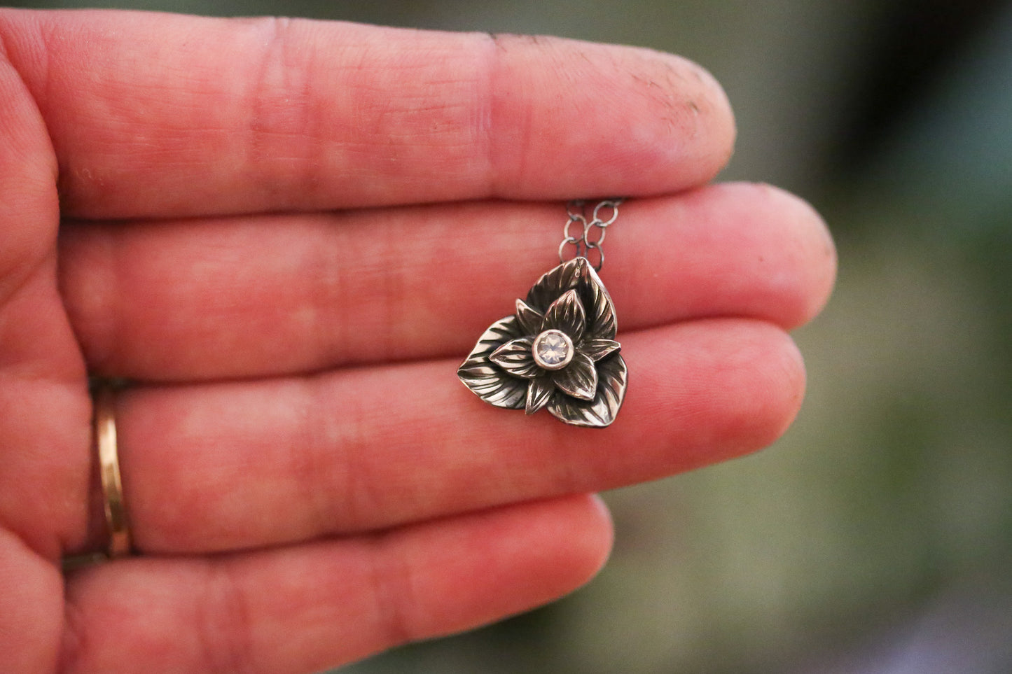 Trillium Necklace with Moonstone