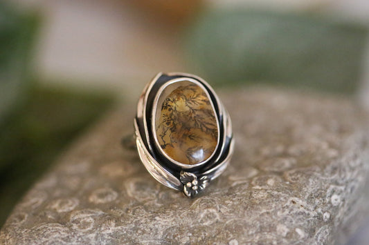 Dendritic Quartz Ring Size 6.5