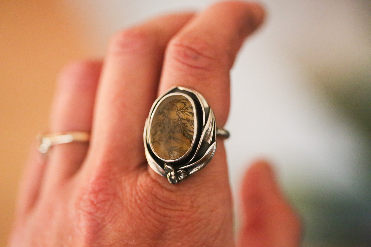 Dendritic Quartz Ring Size 6.5