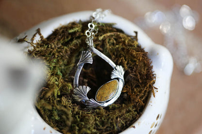 Ginkgo Teardrop Pendant