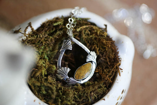 Ginkgo Teardrop Pendant