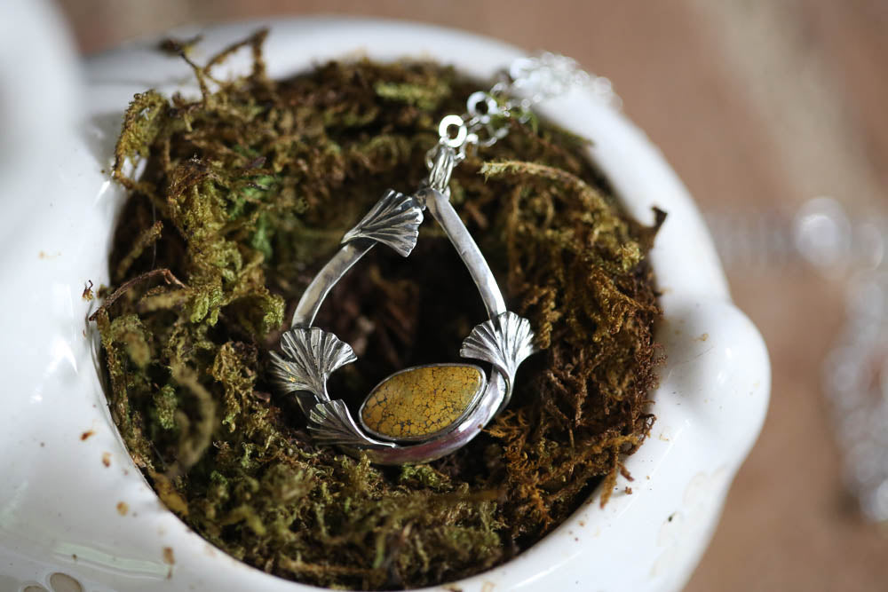 Ginkgo Teardrop Pendant