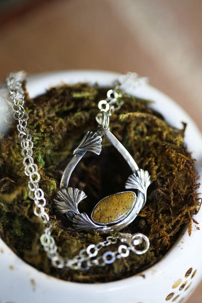 Ginkgo Teardrop Pendant