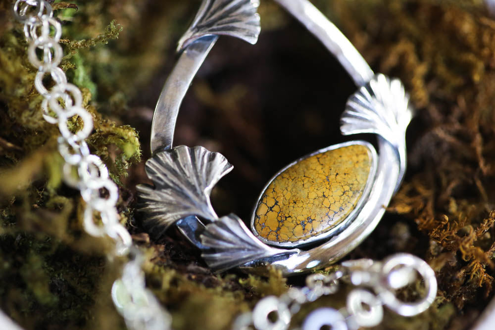 Ginkgo Teardrop Pendant