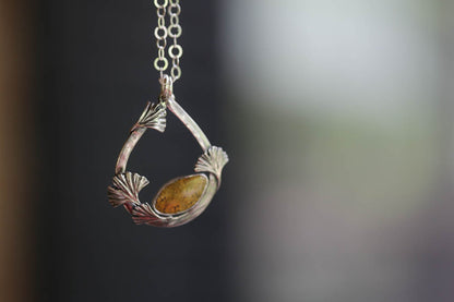 Ginkgo Teardrop Pendant