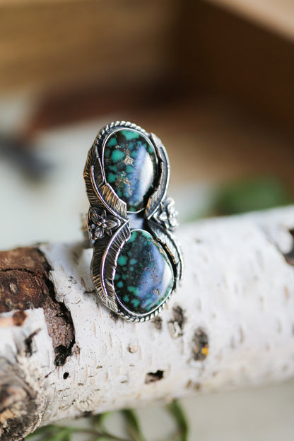 Snowville Variscite Feather Ring Size 5.75