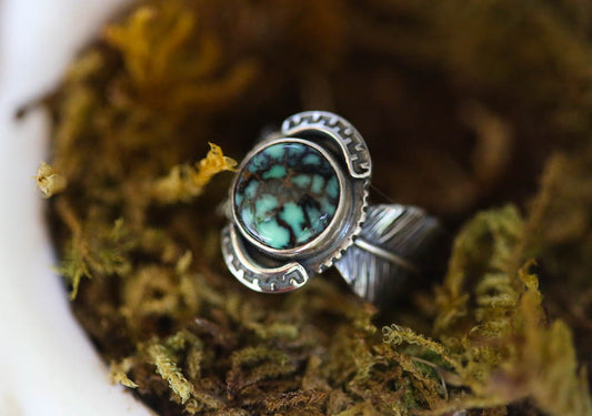 Snowville Variscite Feather Ring Size 5.25