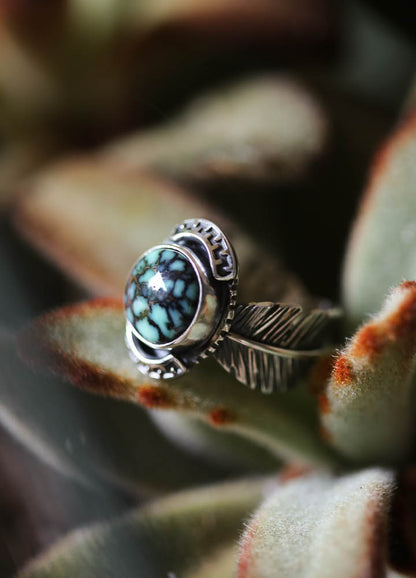 Snowville Variscite Feather Ring Size 5.25