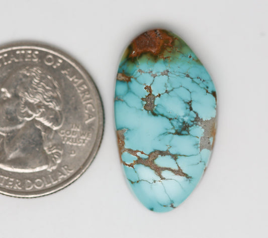 Natural Sky Cloud Turquoise Cabochon. Natural Turquoise Cab. Rare Turquoise. Spiderweb Turquoise.