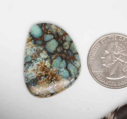 Large Seven Dwarves Turquoise Cabochon. 30 Carats Natural Turquoise Cab.