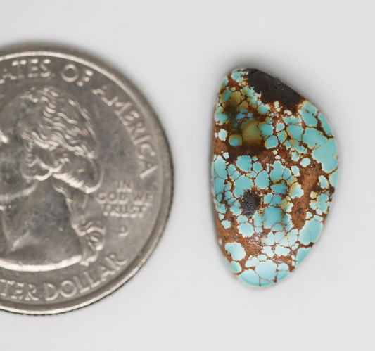 Natural Sky Cloud Turquoise Cabochon. Natural Turquoise Cab. Rare Turquoise. Spiderweb Turquoise.