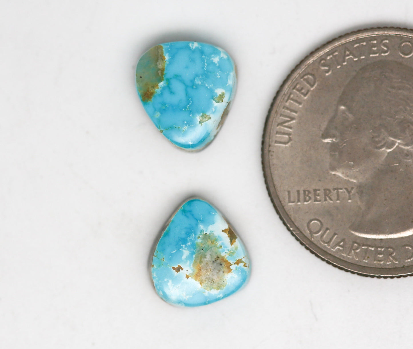Natural Blue Gem Turquoise Cabochon Pair. Natural Turquoise Cab. Rare Turquoise. Turquoise Set.
